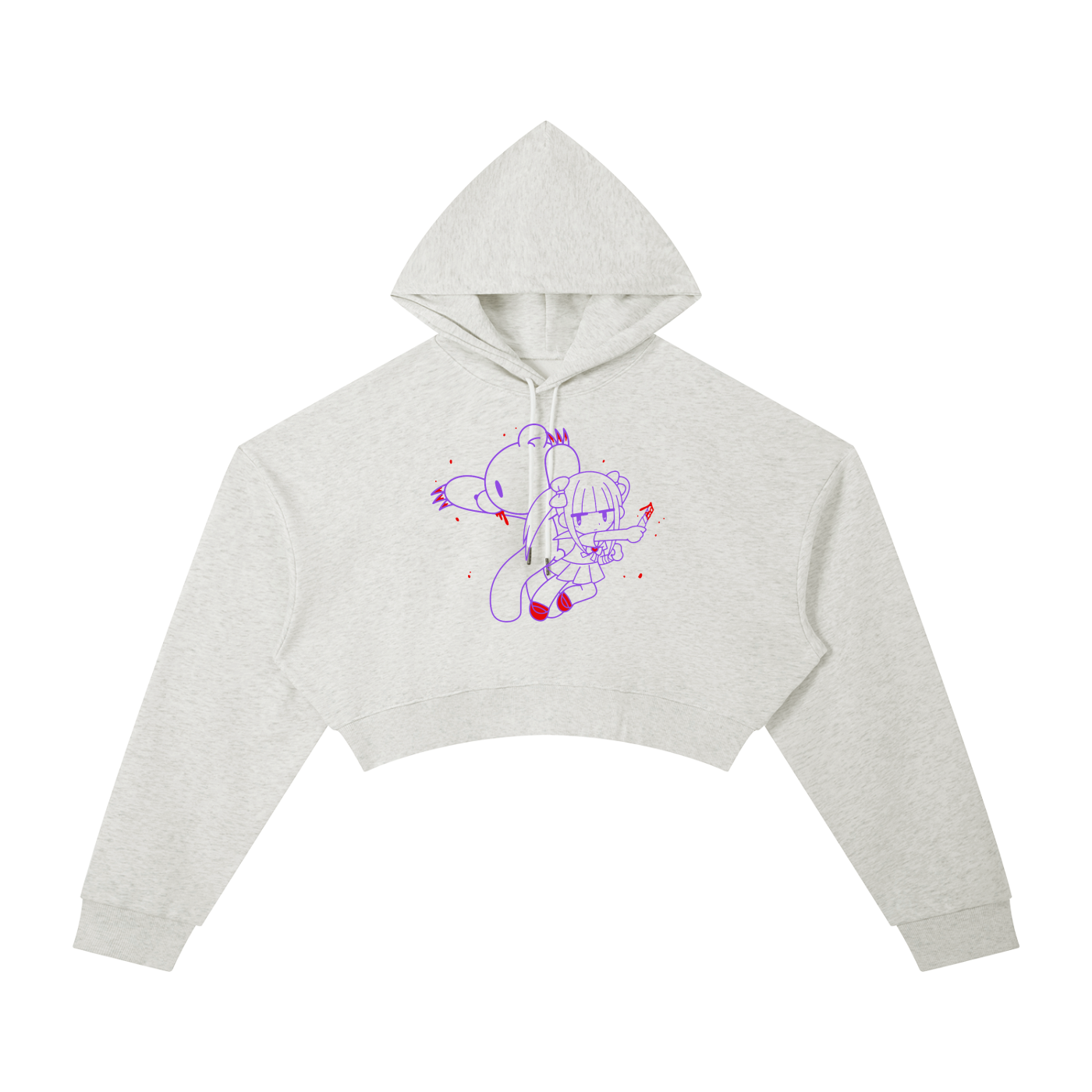 Menhera x Gloomy Cropped Hoodie