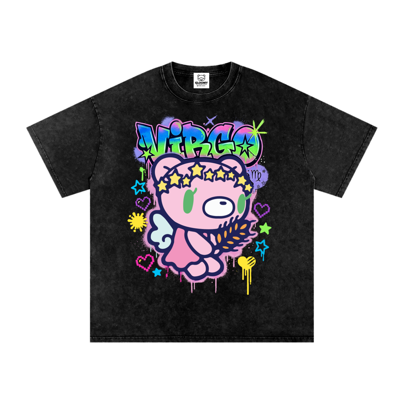 Gloomy Virgo Snow Washed Oversized Cotton T-Shirt