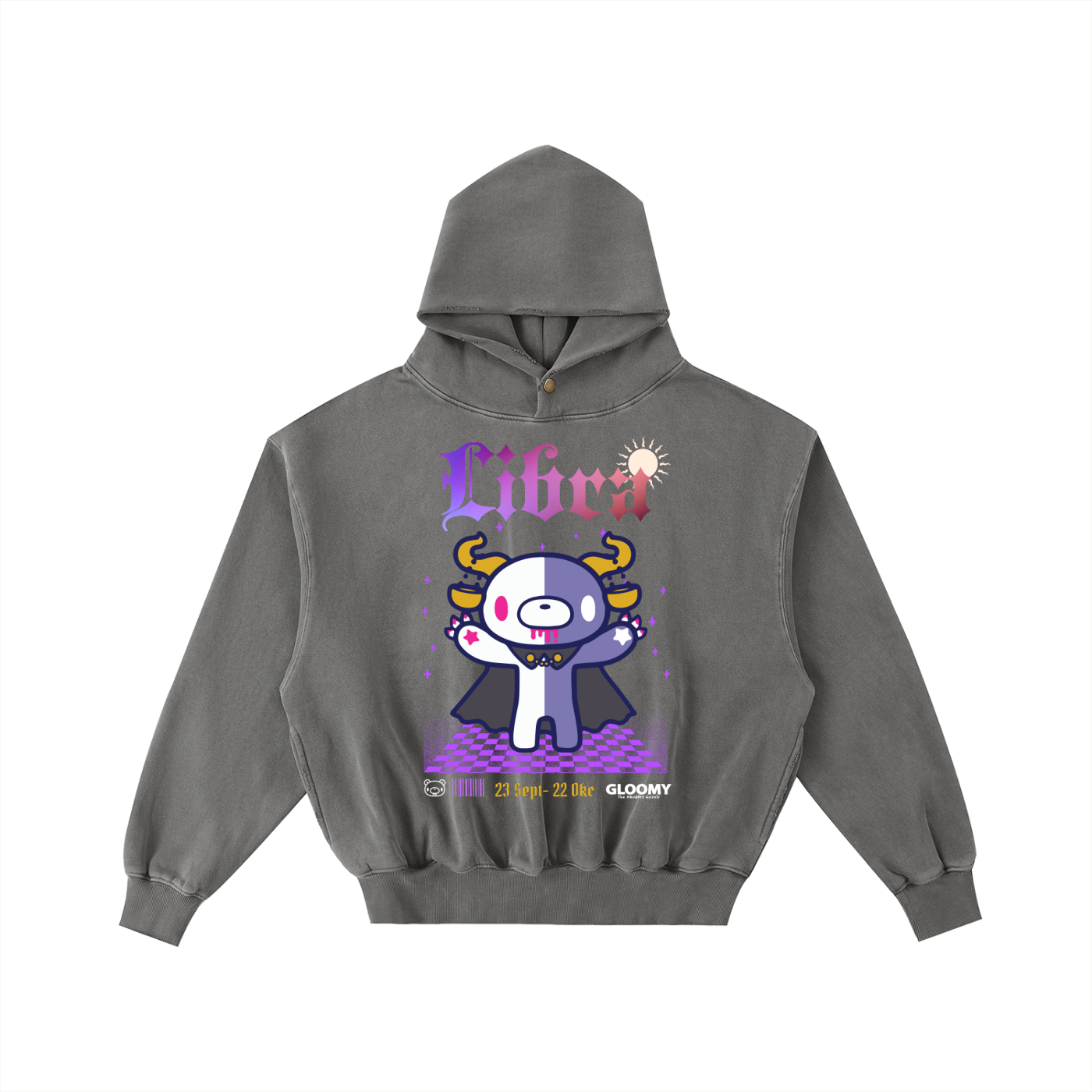 Frayed Enzyme Washed Fleece Hoodie
