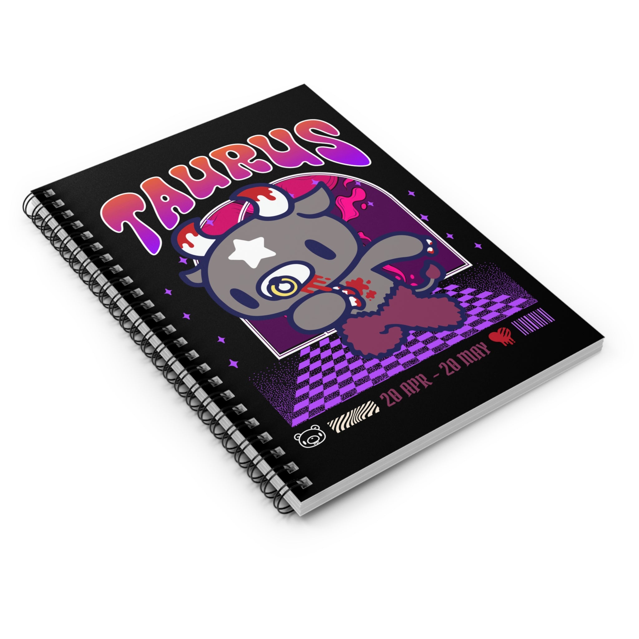 gloomy Taurus Zodiac Spiral Notebook - Ruled Line