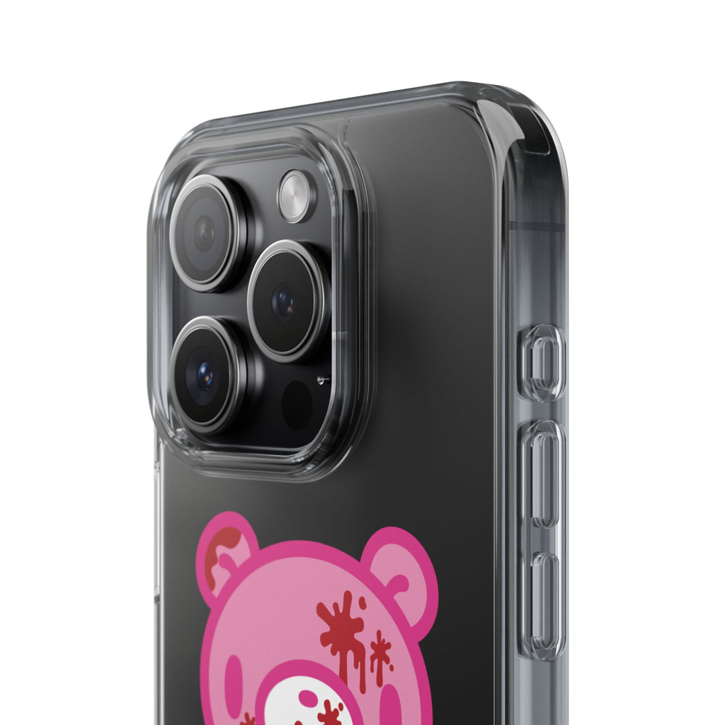 Pink Gloomy Bear Bloody - Clear Phone Case