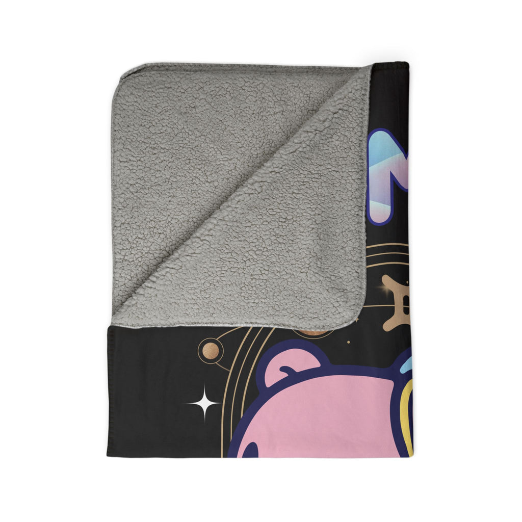 Gloomy Bear gemini Zodiac Fleece Sherpa Blanket