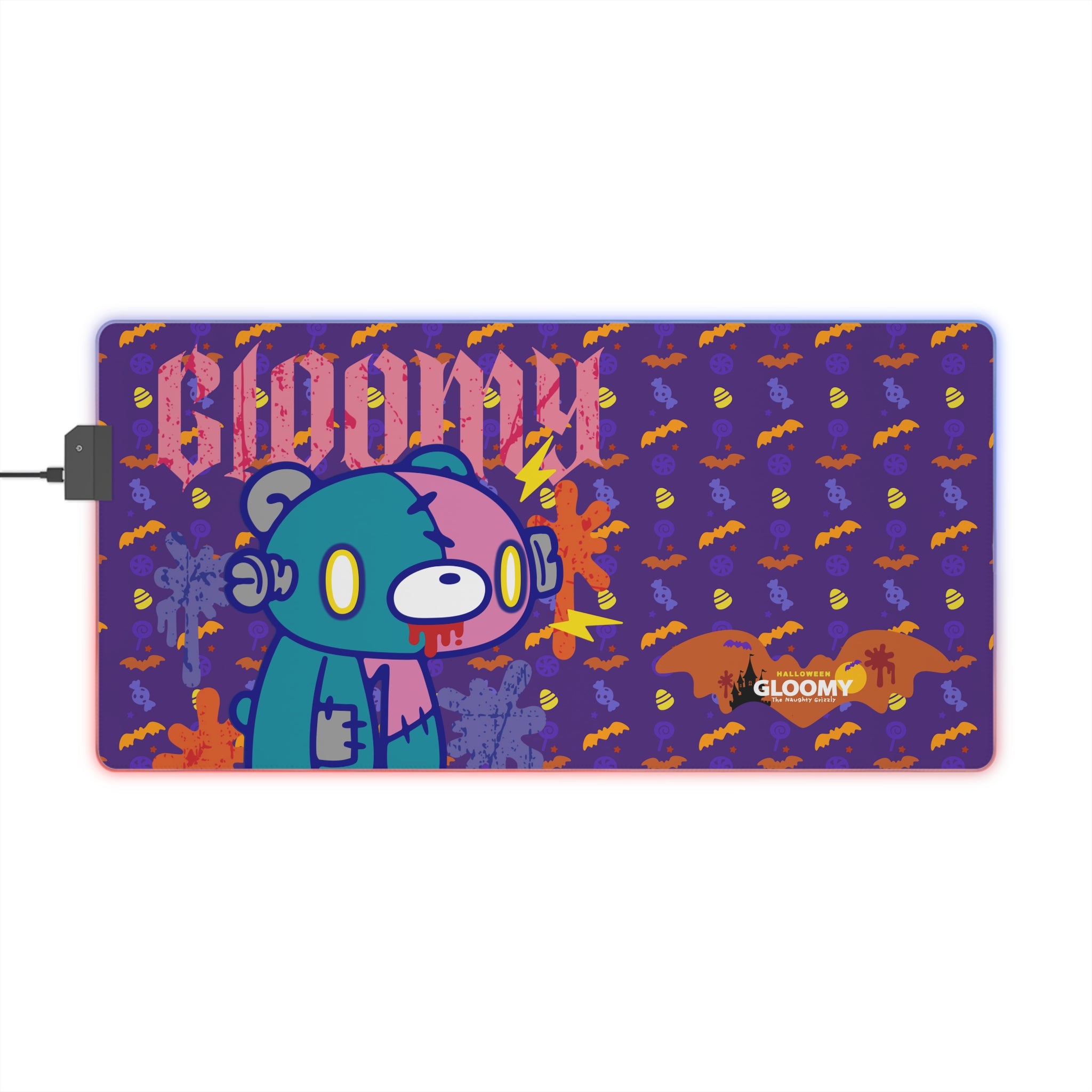 gloomy bear Halloween patchwork LED Gaming Mouse Pad