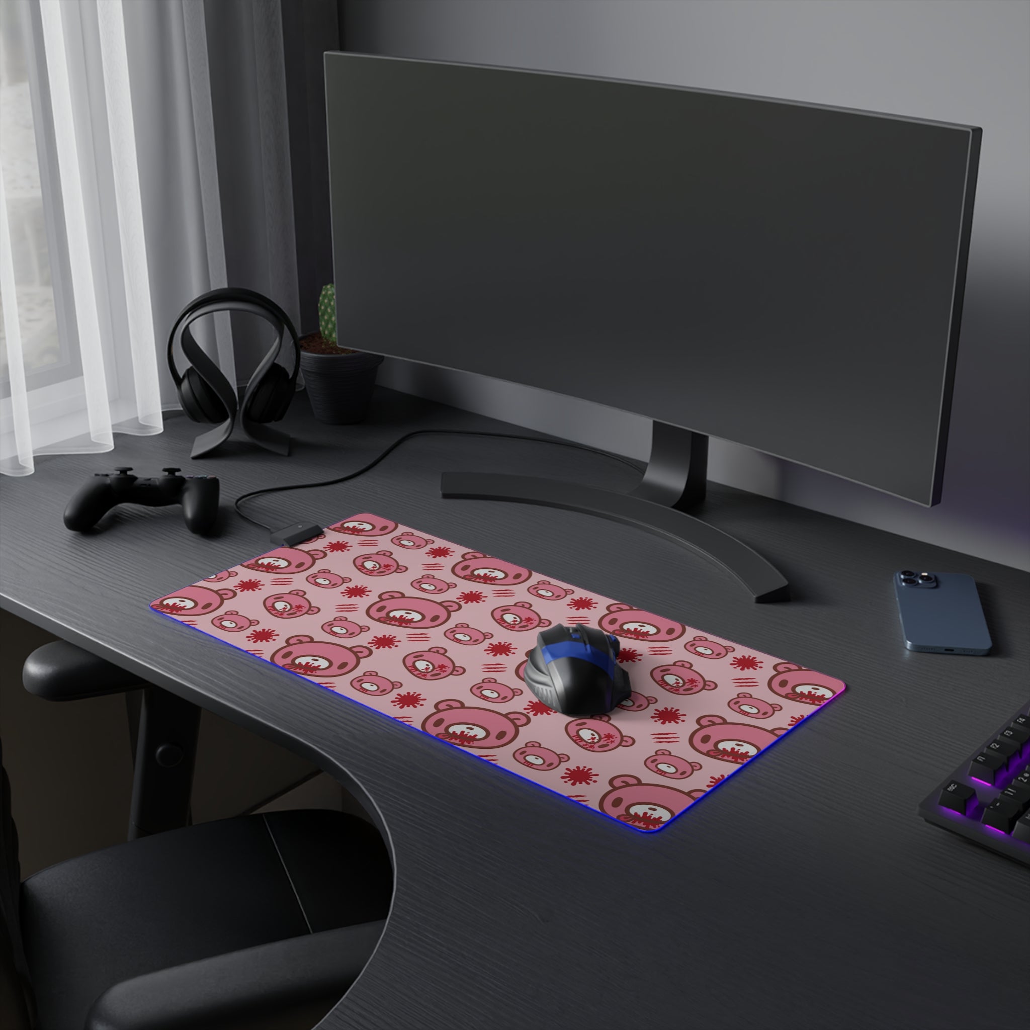 Gloomy Bear LED Gaming Mouse Pad