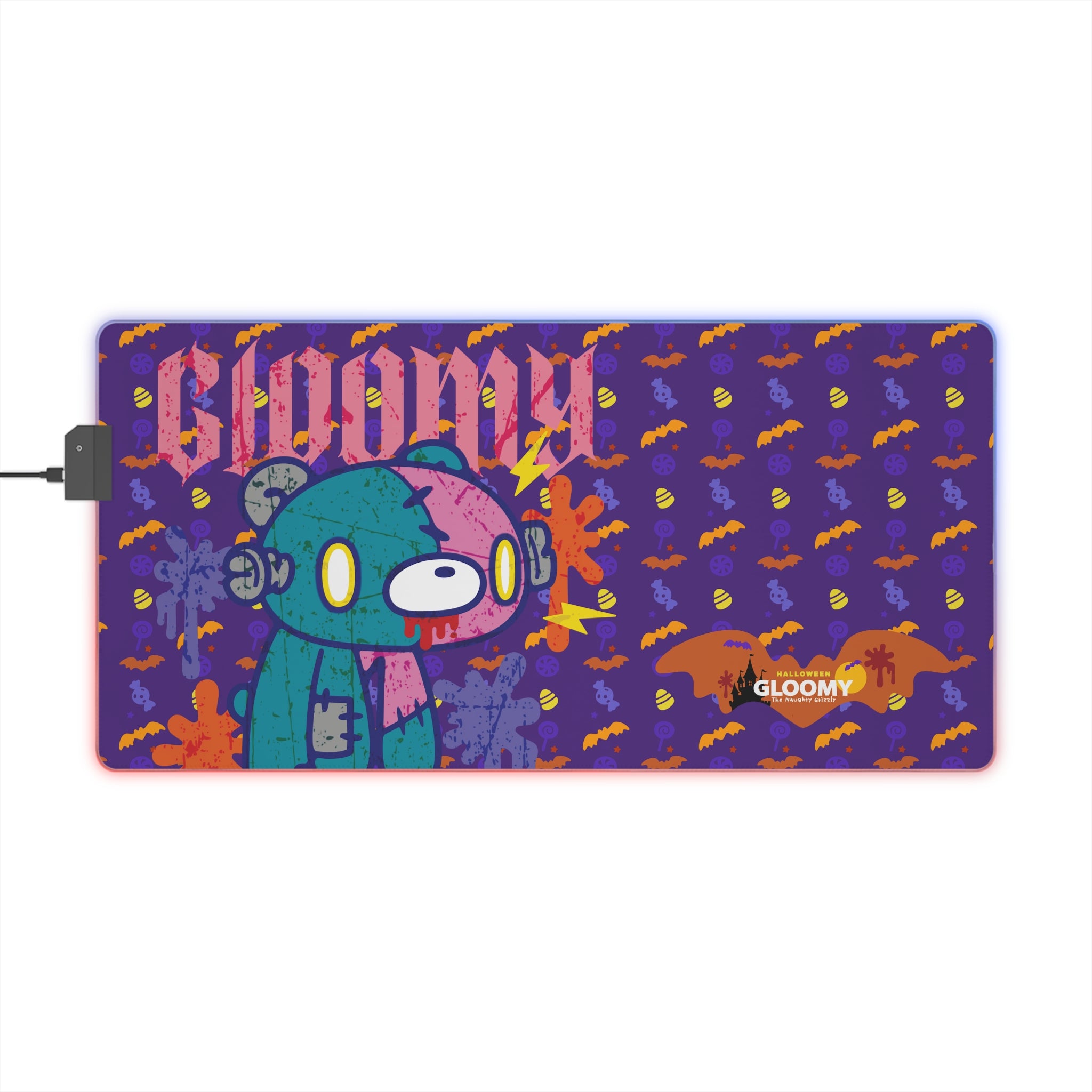 gloomy bear Halloween patchwork LED Gaming Mouse Pad