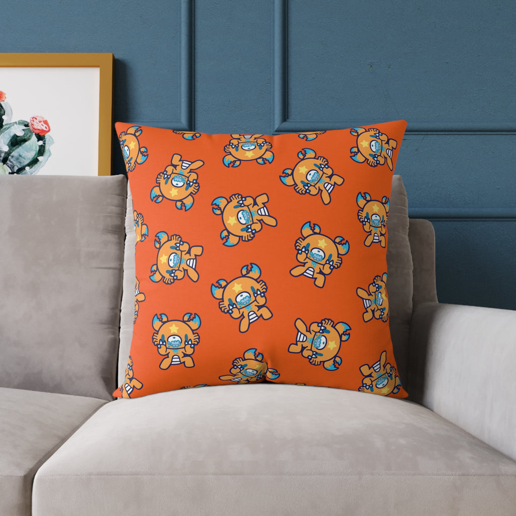 Gloomy Cancer Zodiac Square Poly Canvas Pillow
