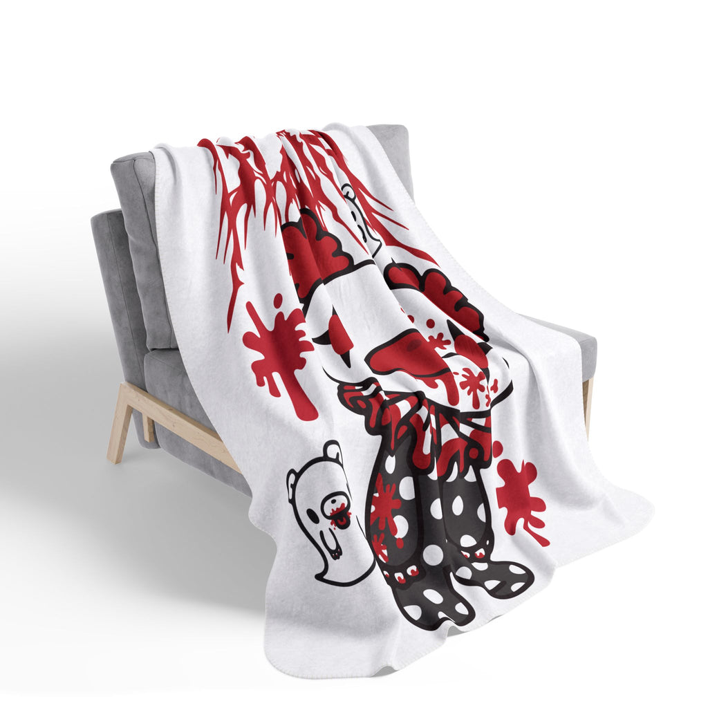 Gloomy Bear Clown Fleece Sherpa Blanket