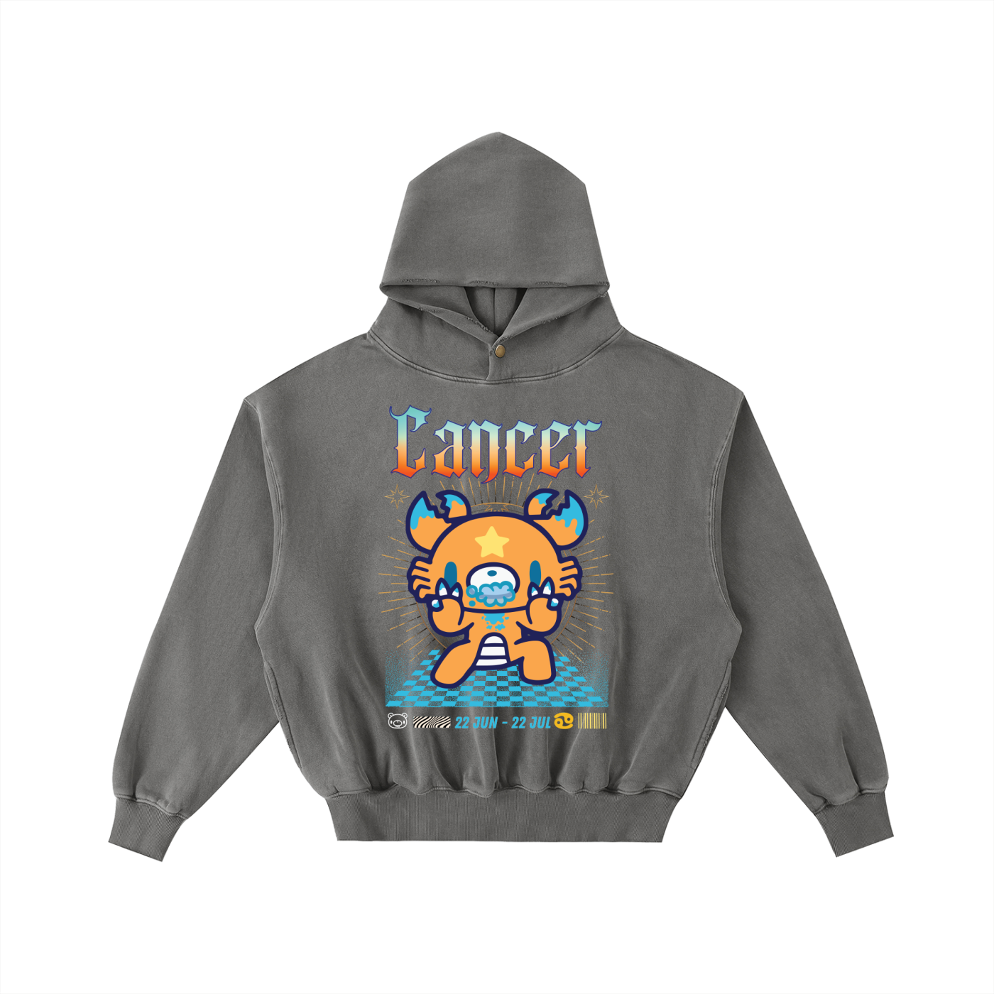 Gloomy Bear Cancer Washed Fleece Hoodie