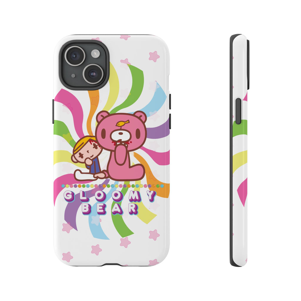 Swirly Rainbow Gloomy Bear - Tough Phone Case