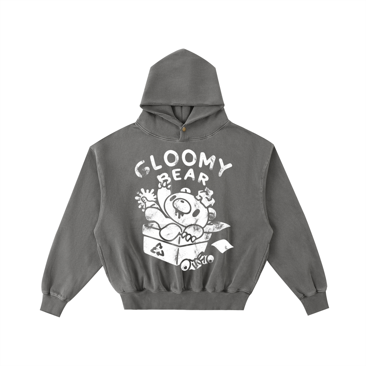 Gloomy Trash Monochrome Collections Washed Fleece Hoodie