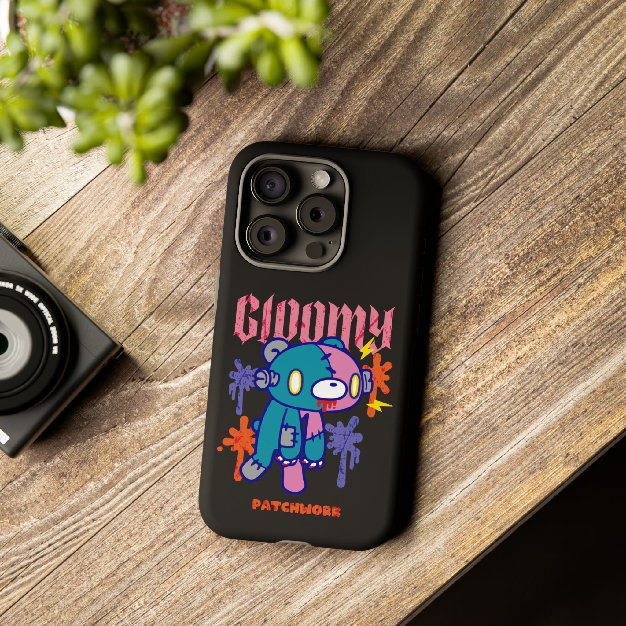 gloomy bear Halloween patchwork Phone Case