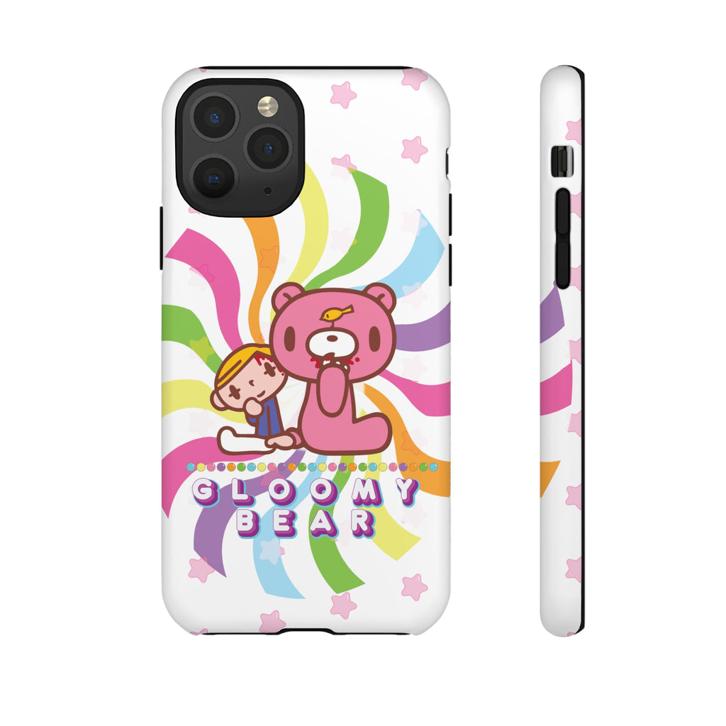 Swirly Rainbow Gloomy Bear - Tough Phone Case