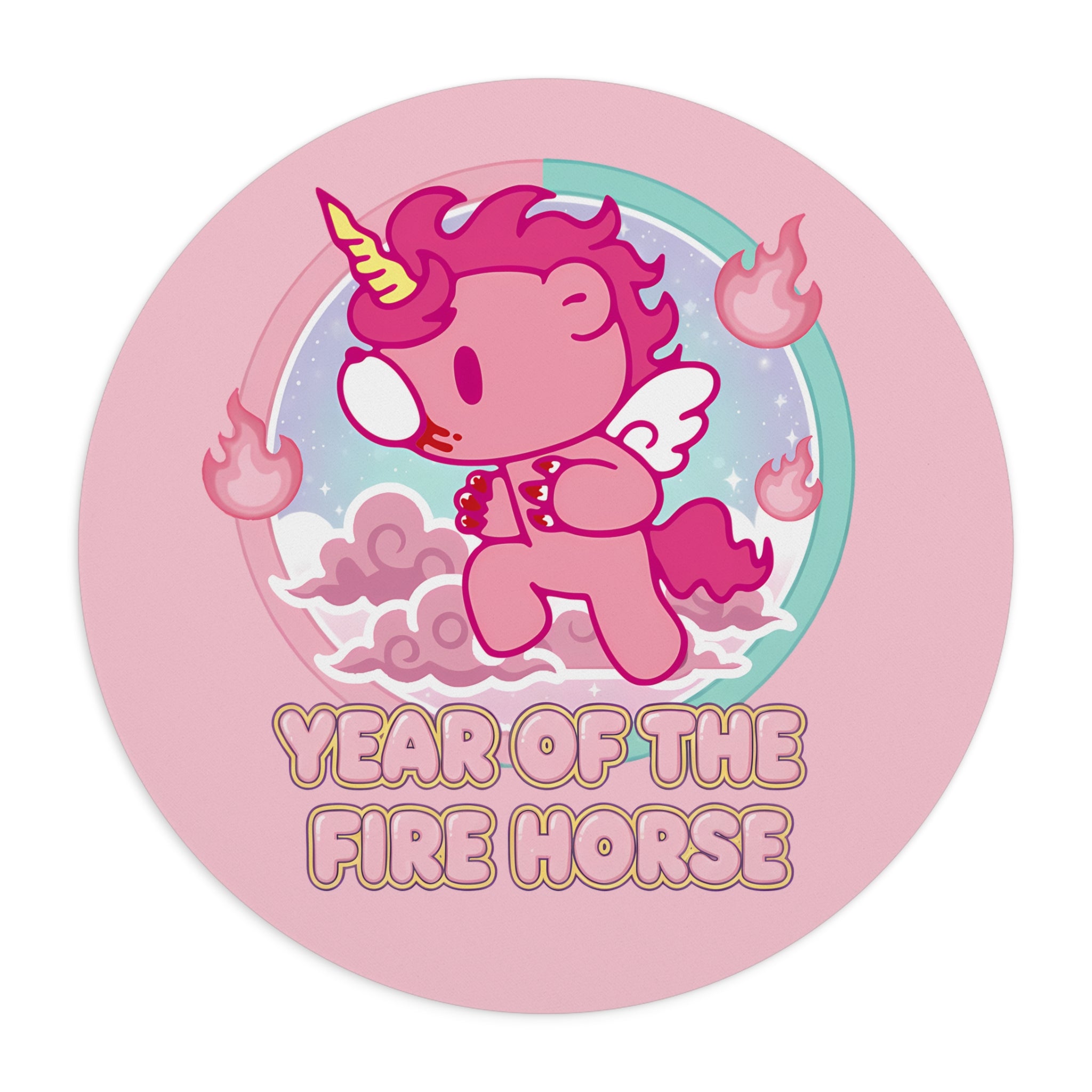 Fire Horse Gloomy Bear Mouse Pad