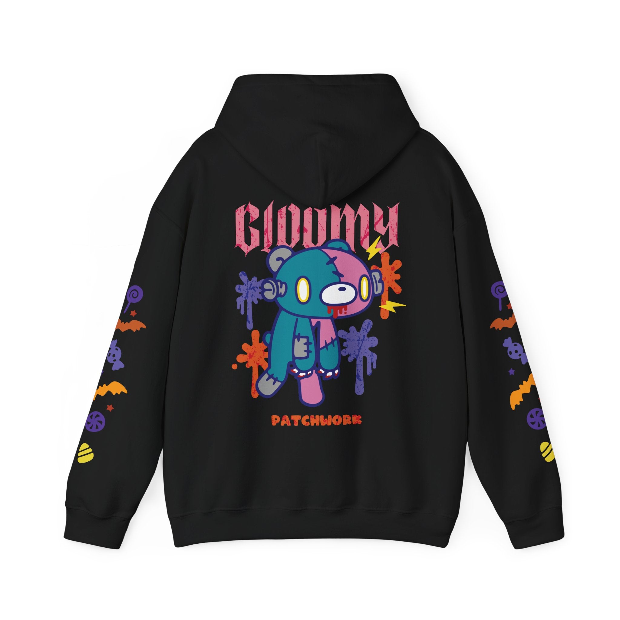 Halloween Patchwork Gloomy Bear Hoodie