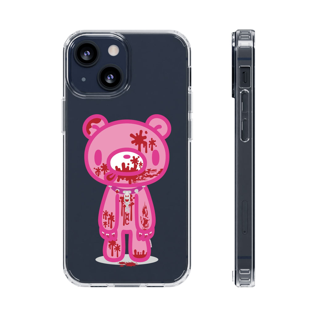 Pink Gloomy Bear Bloody - Clear Phone Case