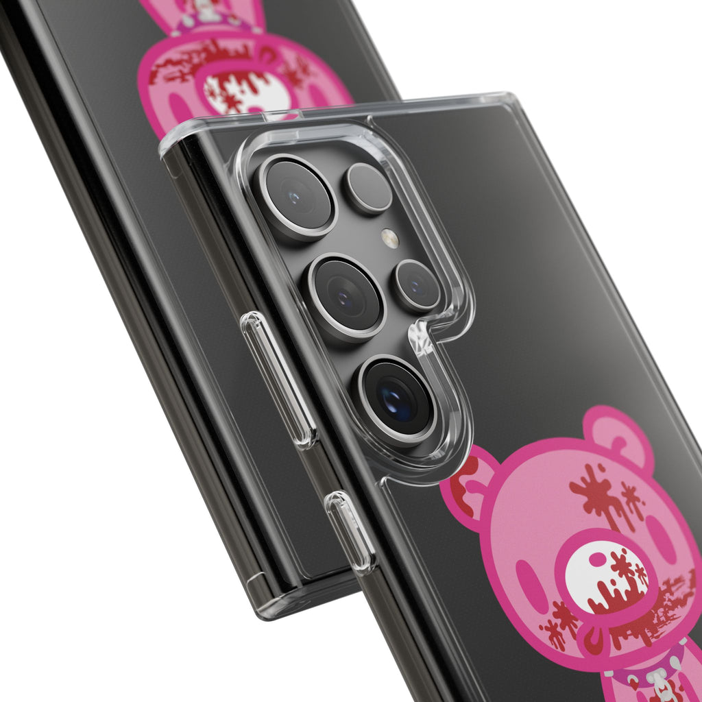 Pink Gloomy Bear Bloody - Clear Phone Case