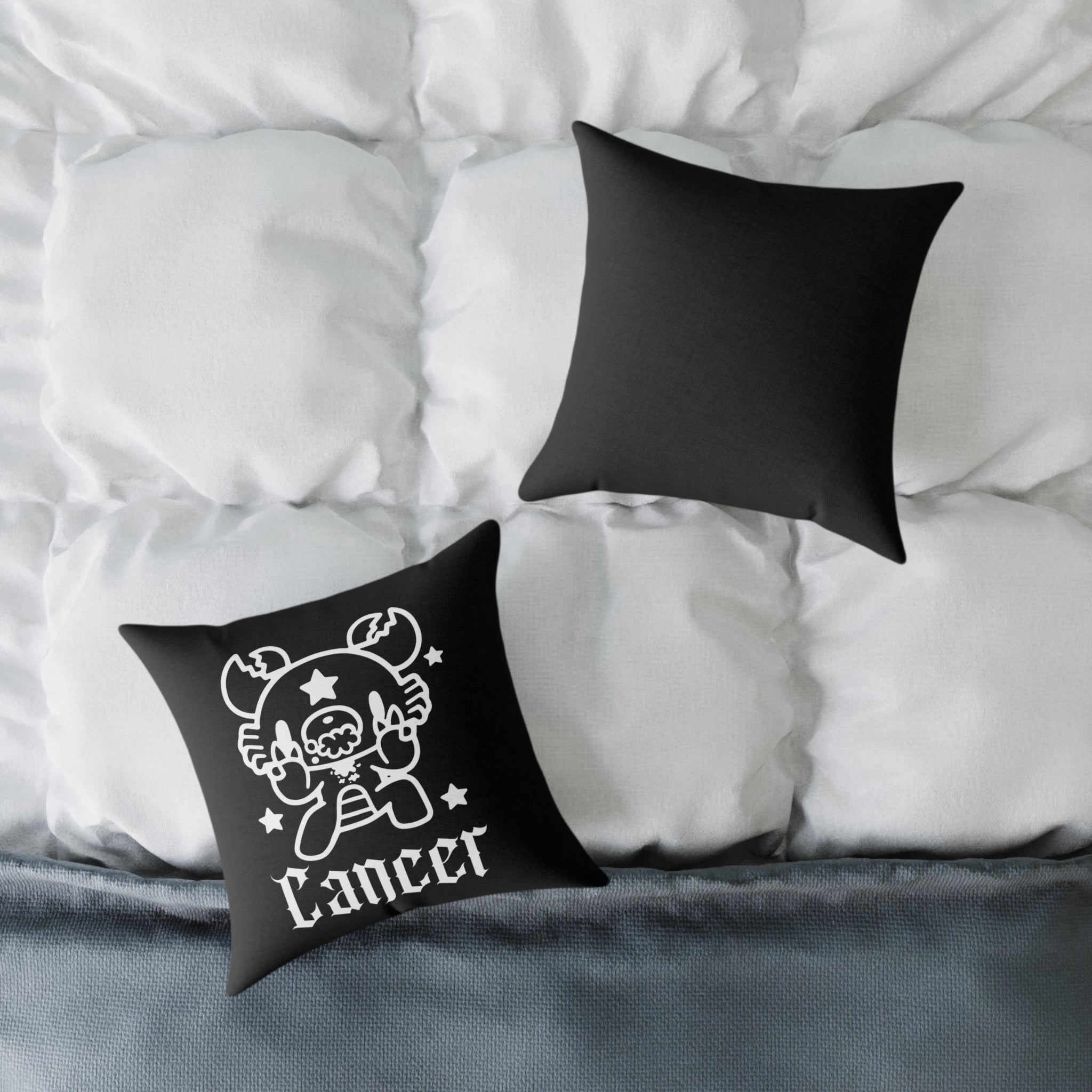 Gloomy Cancer Zodiac Square Poly Canvas Pillow