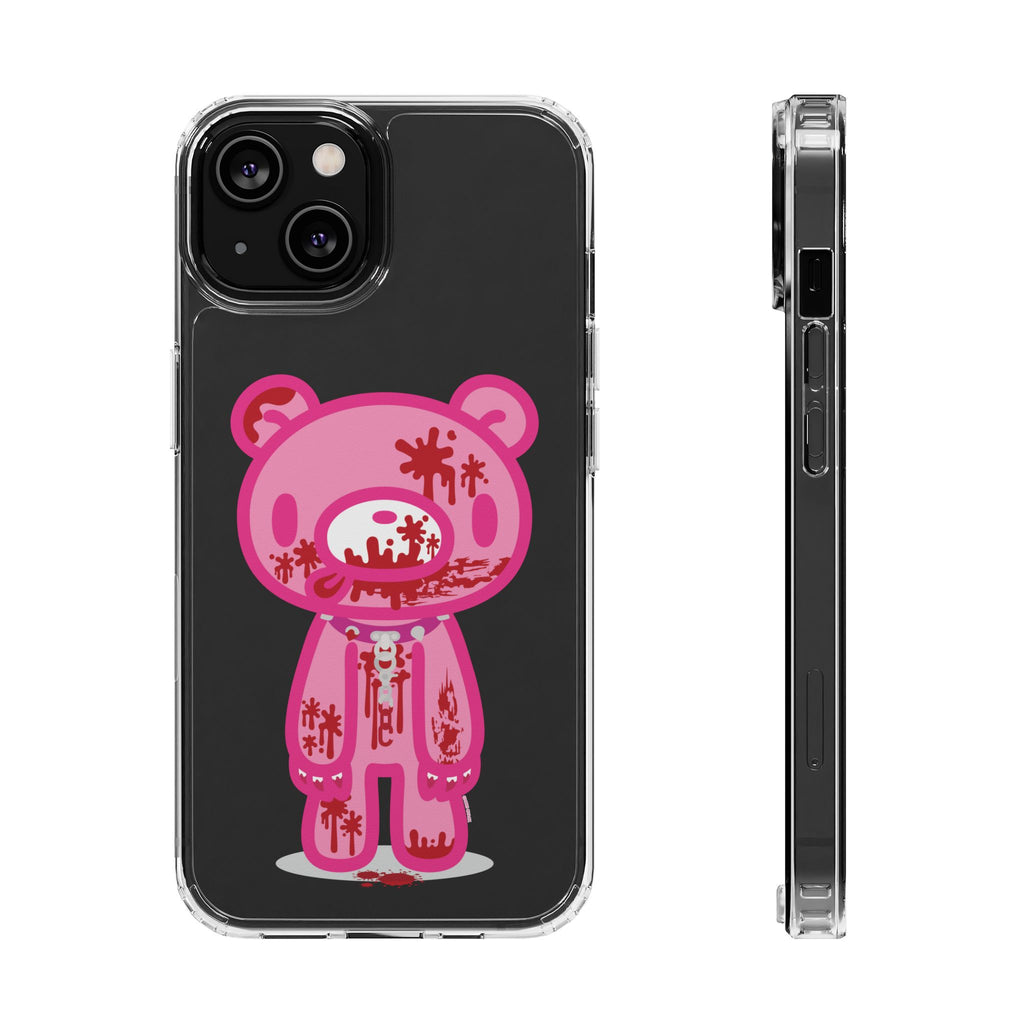 Pink Gloomy Bear Bloody - Clear Phone Case