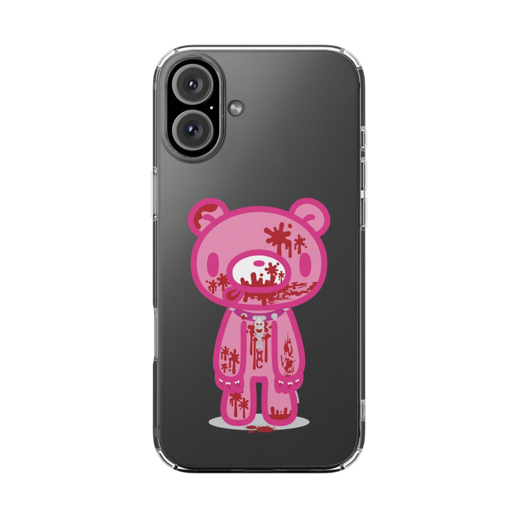 Pink Gloomy Bear Bloody - Clear Phone Case