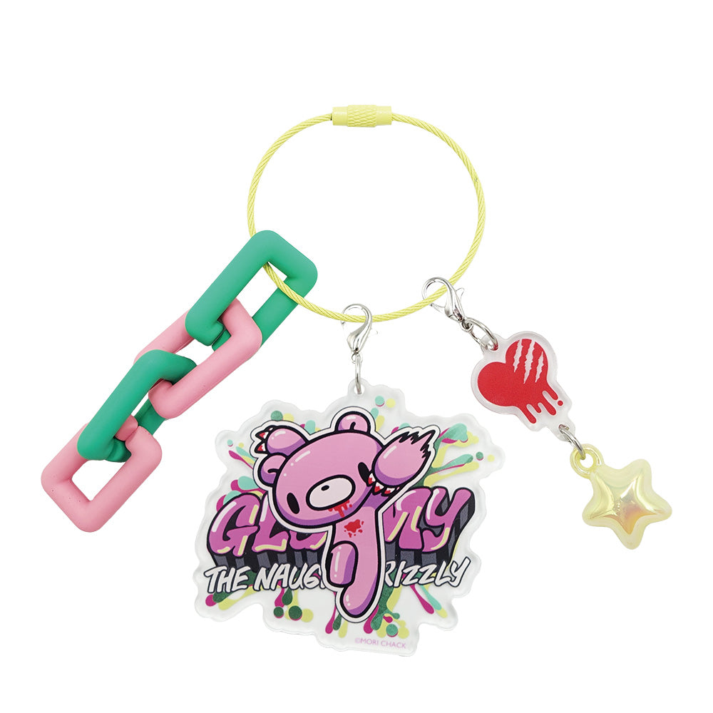 Gloomy Graffiti Keychain Yellow