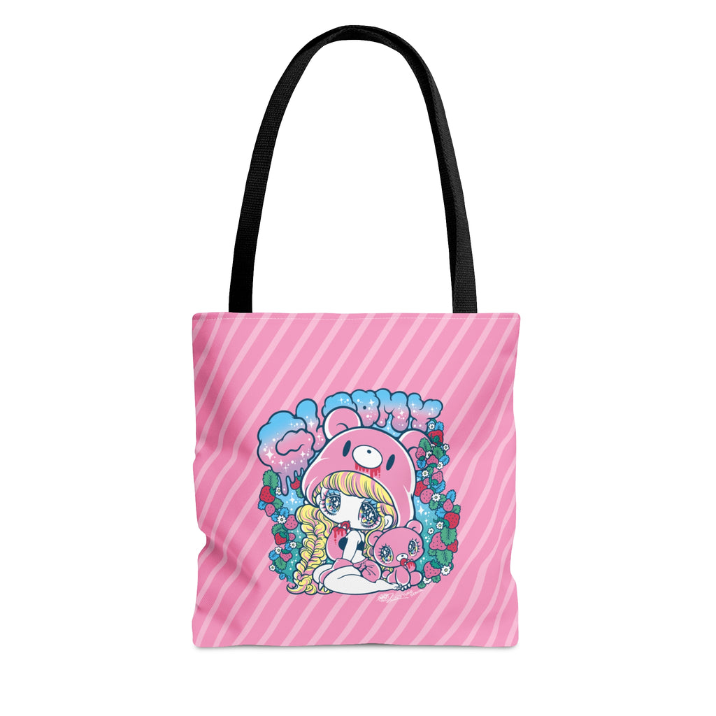 YURIE SEKIYA x GLOOMY BEAR ⭐️  GLOOMY-GIRL STRAWBERRY Tote Bag