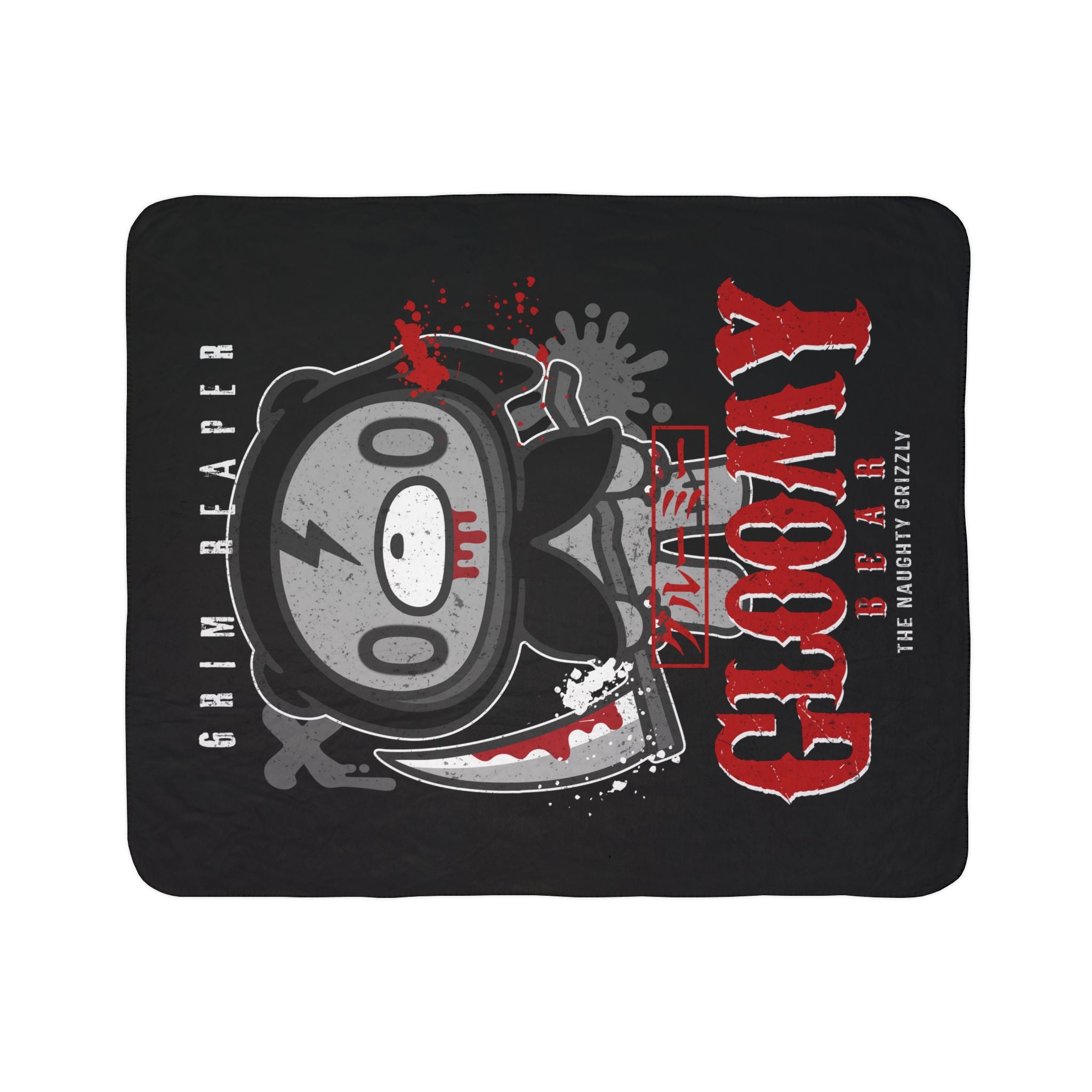 Grim Reaper Gloomy Bear halloween Fleece Sherpa Blanket