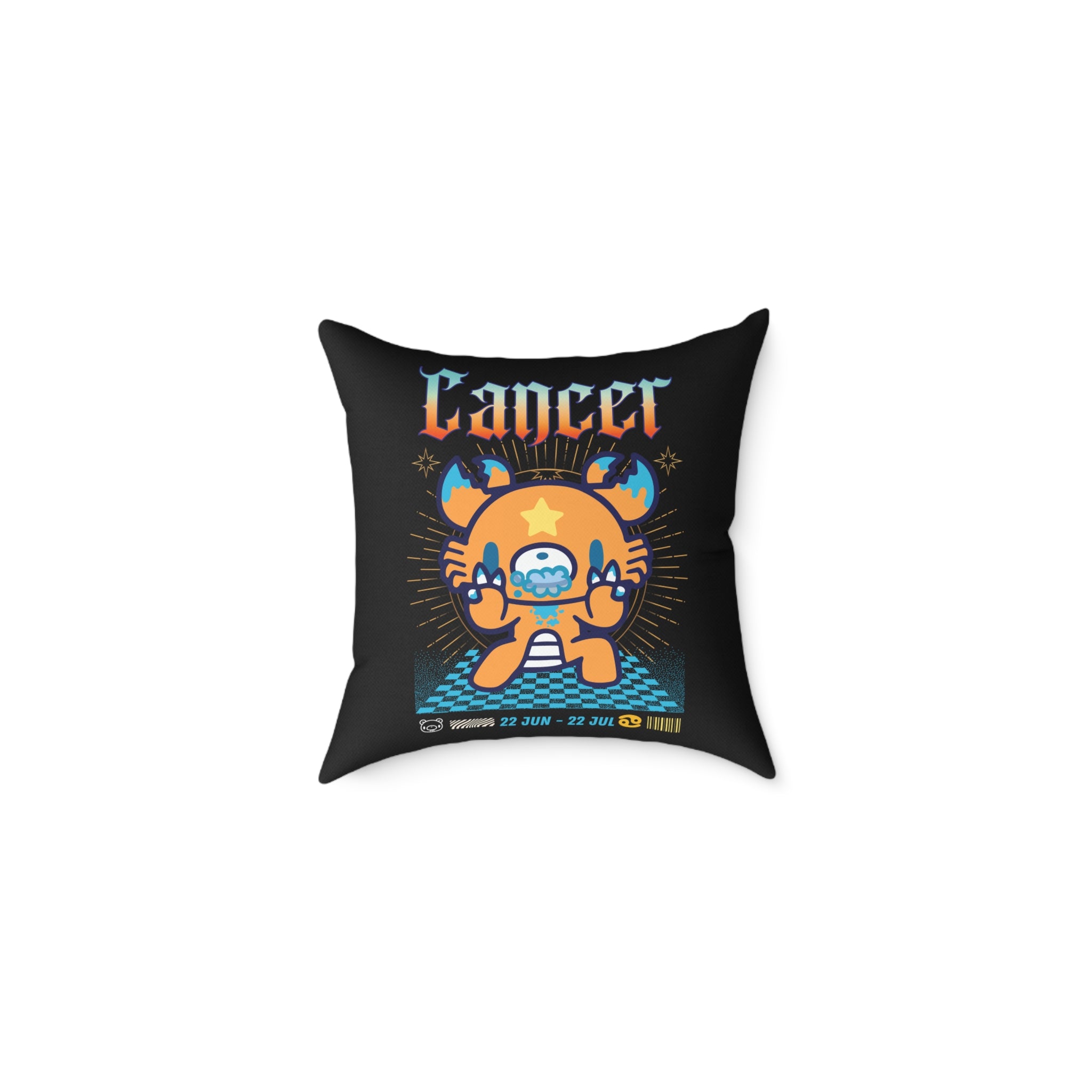 Gloomy Cancer Zodiac Square Poly Canvas Pillow