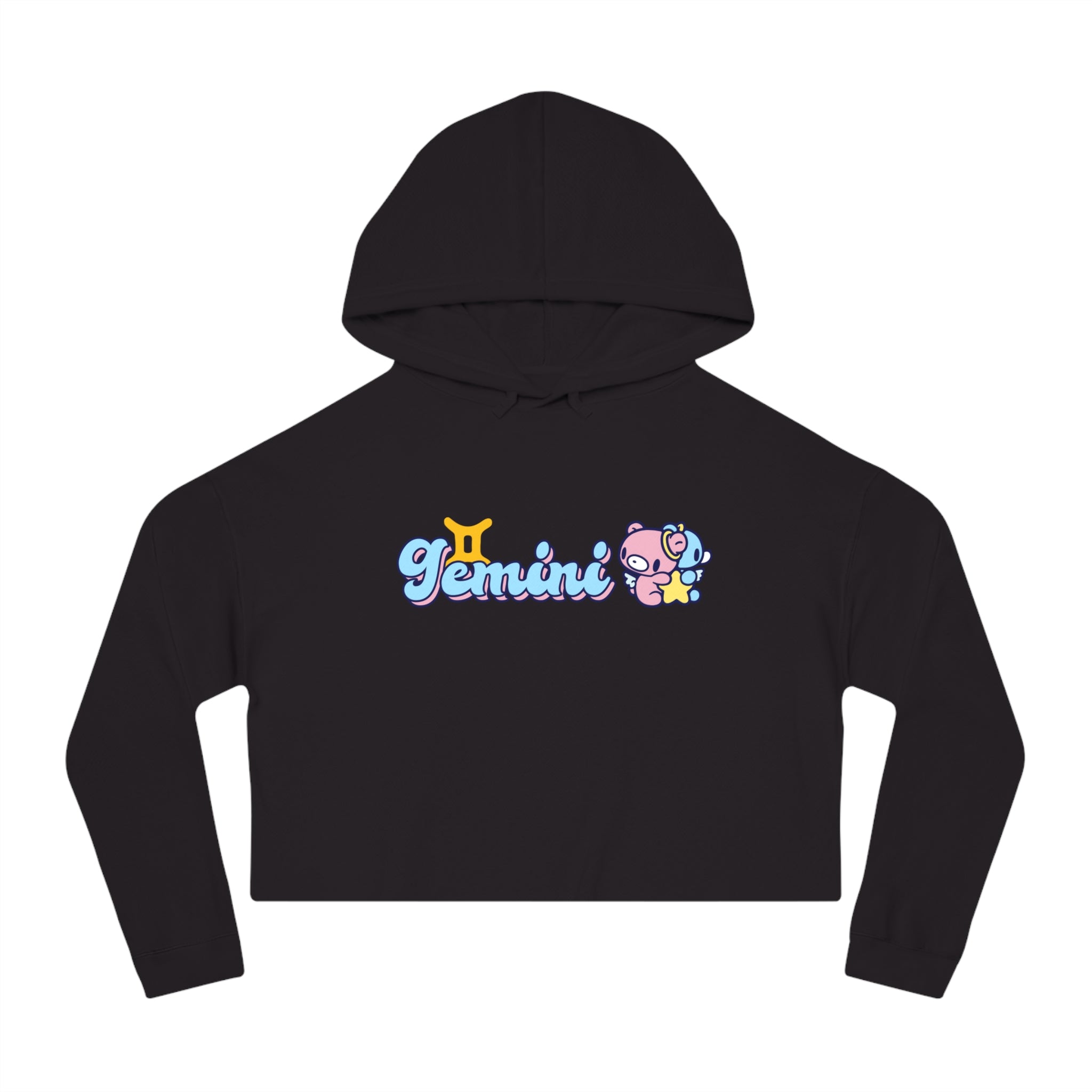 gloomy Gemini Zodiac Women’s Cropped Hooded Sweatshirt