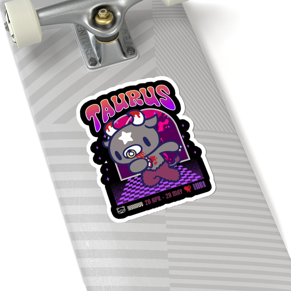 Gloomy Taurus Zodiac Kiss-Cut Stickers