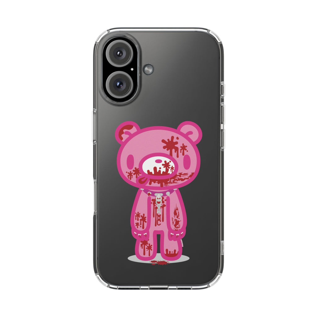 Pink Gloomy Bear Bloody - Clear Phone Case