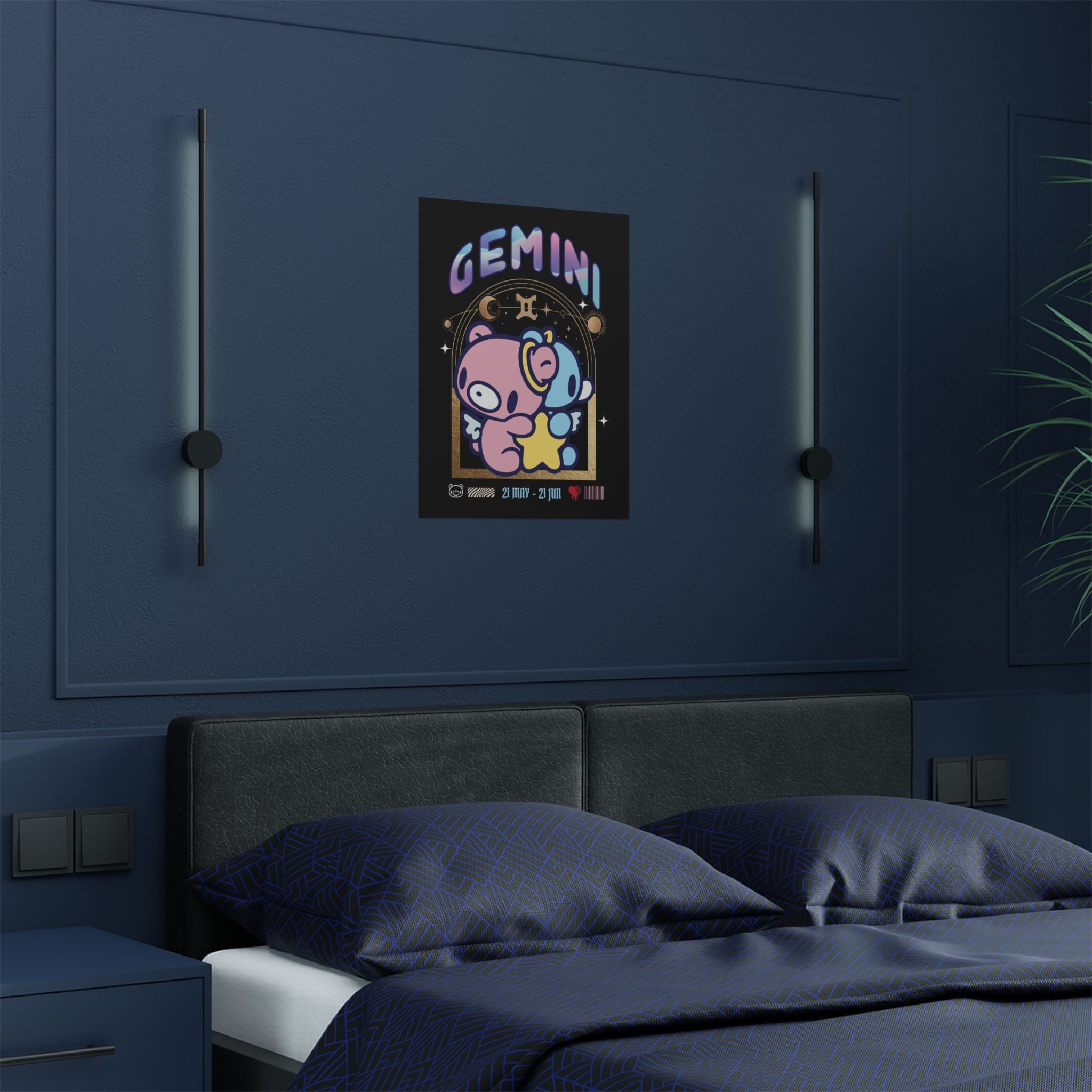 Gloomy gemini Zodiac Satin Posters (300gsm)