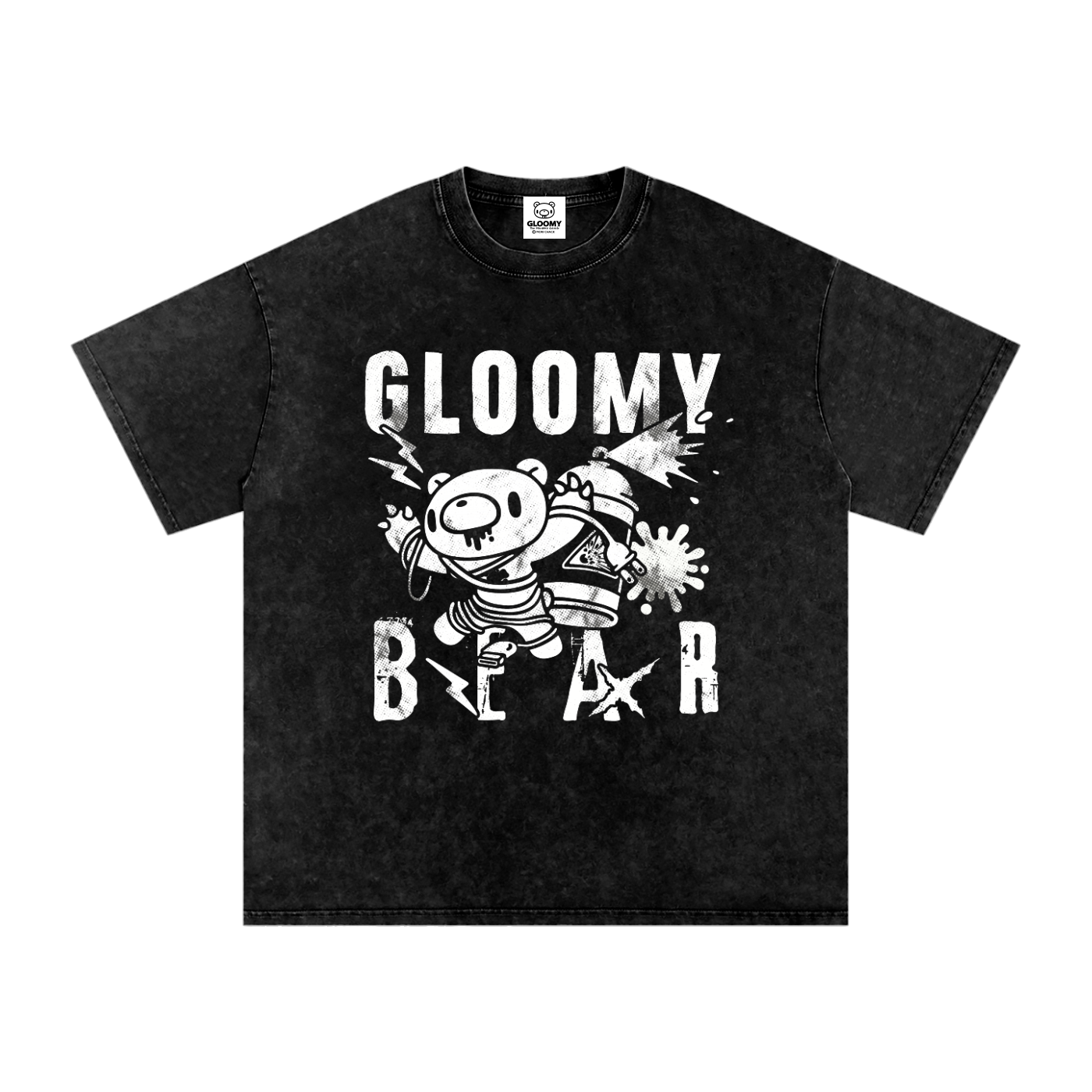 Gloomy Trash Monochrome Collections Acid Wash T