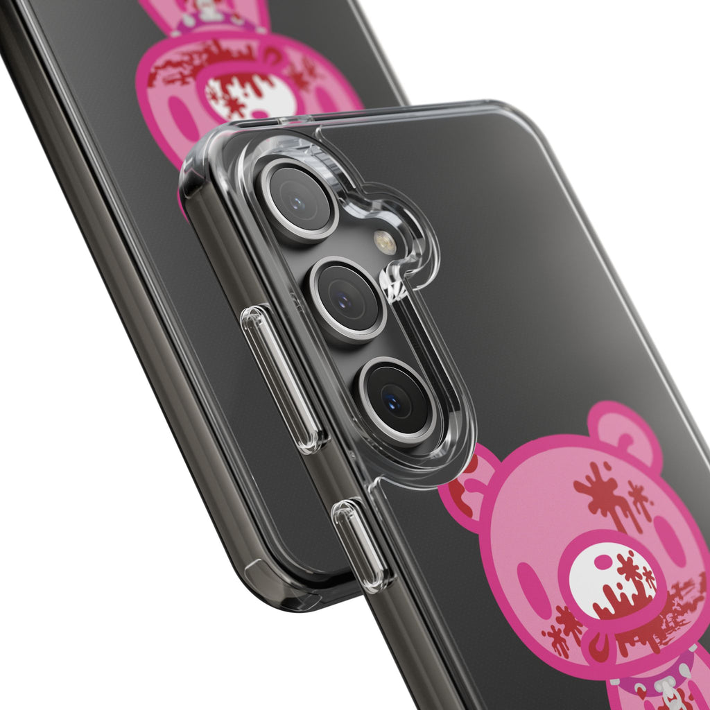 Pink Gloomy Bear Bloody - Clear Phone Case