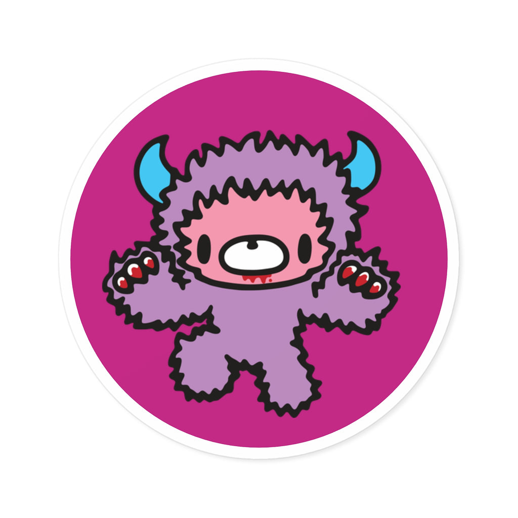 Gloomy Bear Fuzzy Horns Round Stickers, Indoor\Outdoor