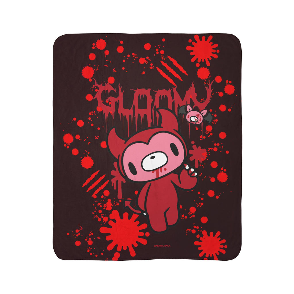 Gloomy Bear Devil Halloween - 2024 Fleece Sherpa Blanket