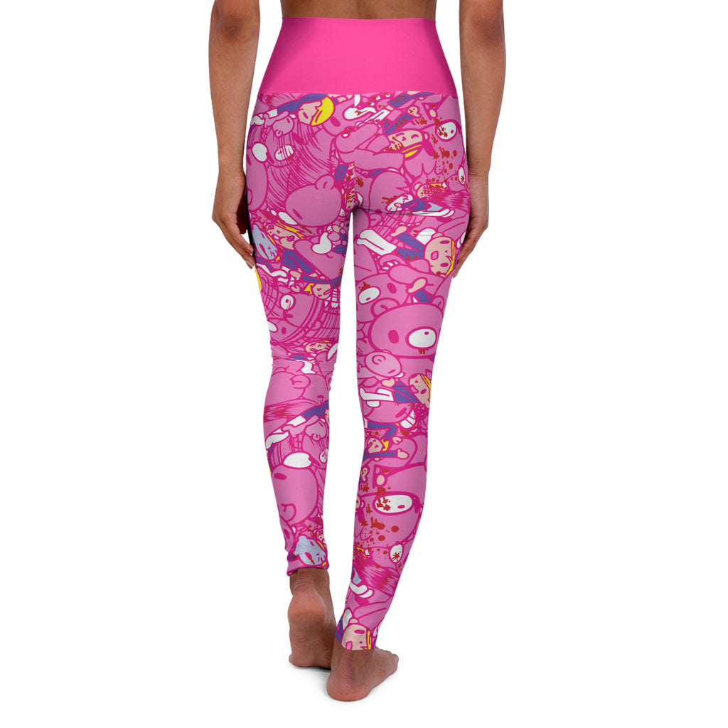 Gloomy Chaos [Pink] - High Waisted Yoga Leggings