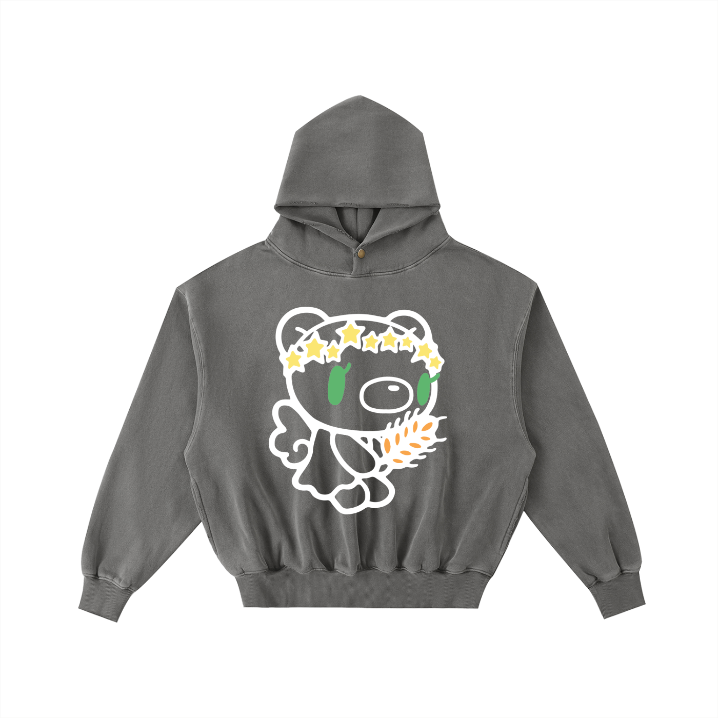 Gloomy Virgo Frayed Enzyme Washed Fleece Hoodie