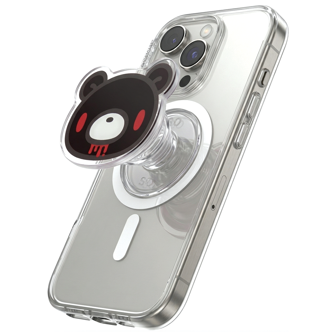 Gloomy Bear Phone Grip with Magnetic Ring - Black