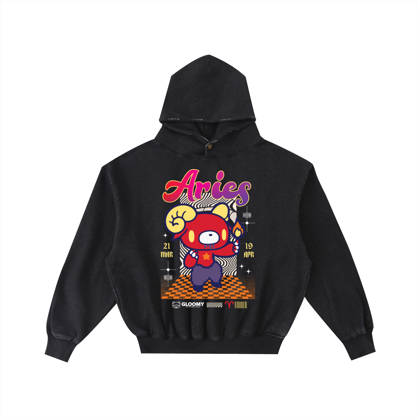 Frayed Enzyme Washed Fleece Hoodie