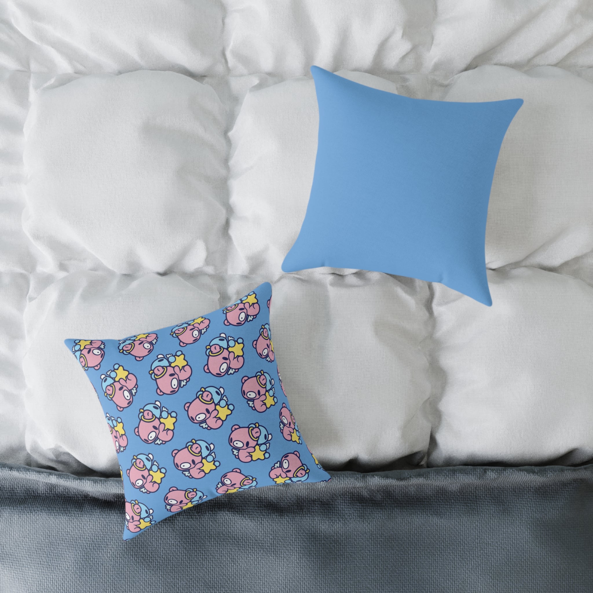 Gloomy Gemini Zodiac Square Poly Canvas Pillow