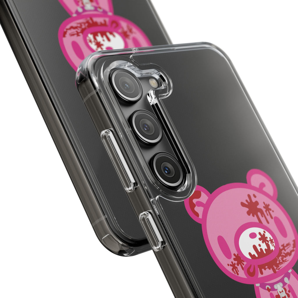 Pink Gloomy Bear Bloody - Clear Phone Case