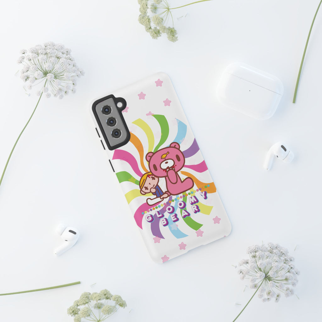 Swirly Rainbow Gloomy Bear - Tough Phone Case