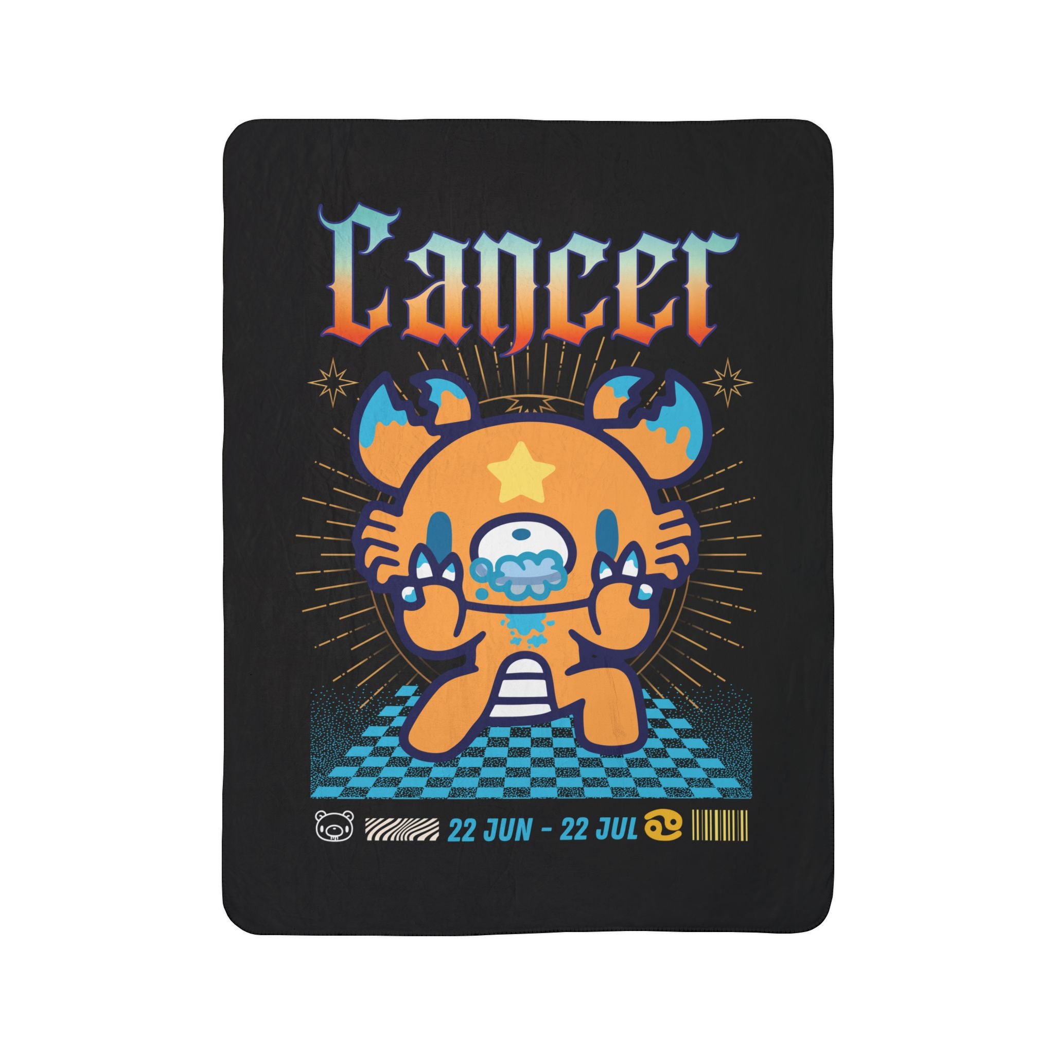 Gloomy Bear Cancer Zodiac Fleece Sherpa Blanket