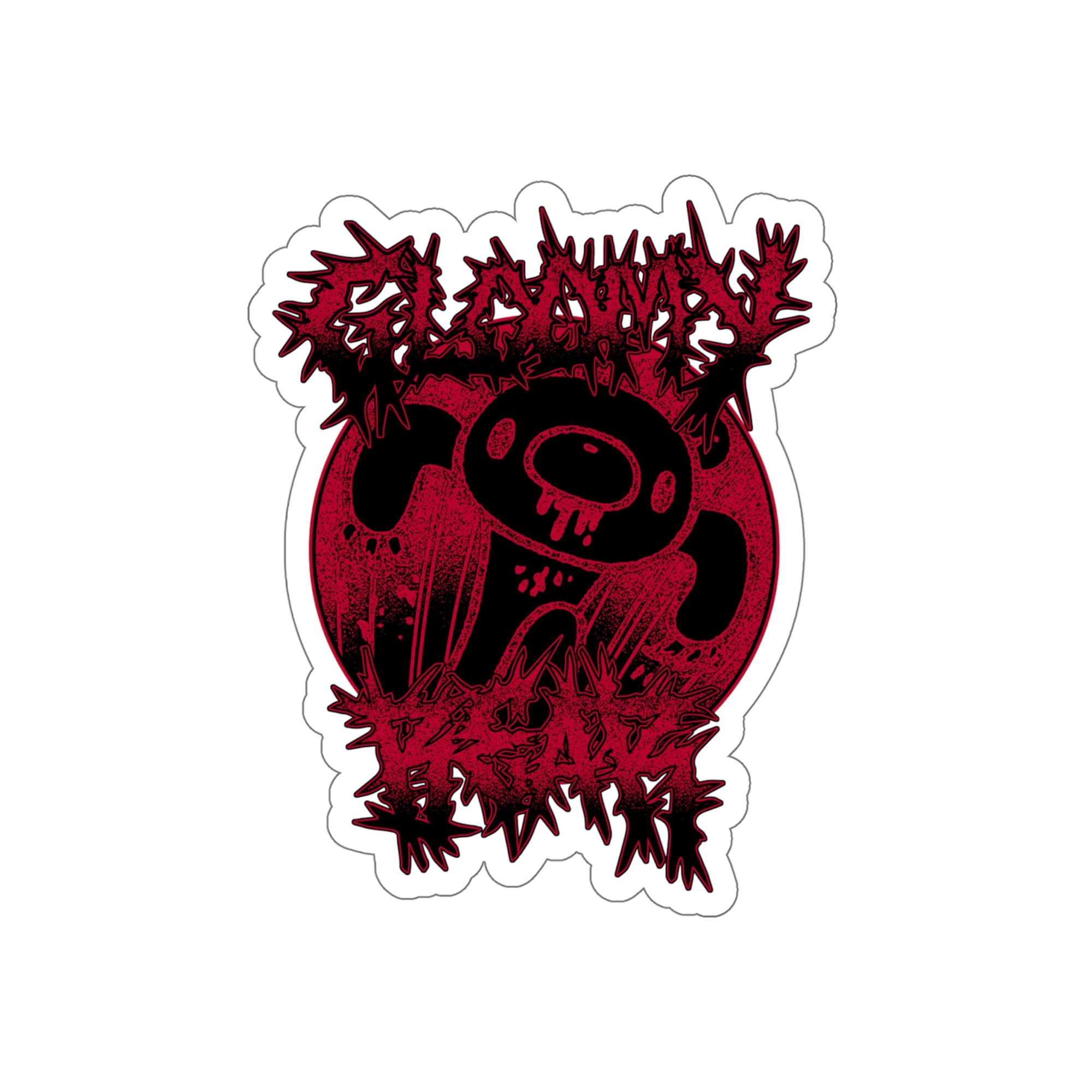 Gloomy Bear Metal Show Red - Die-Cut Sticker