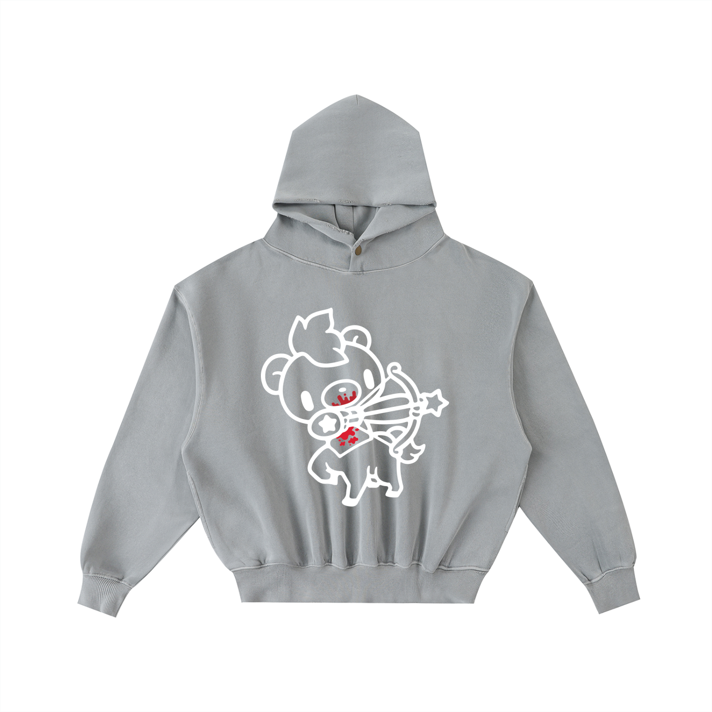 Gloomy Sagittarius Frayed Enzyme Washed Fleece Hoodie