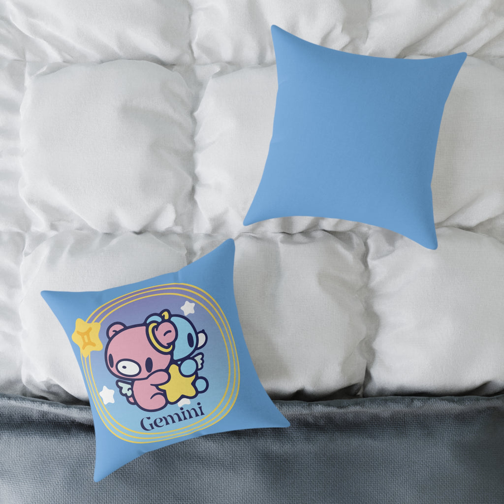 Gloomy Gemini Zodiac Square Poly Canvas Pillow