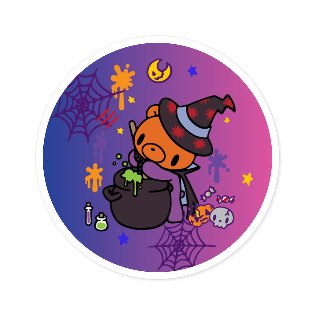 Gloomy Bear Witch Round Stickers, Indoor\Outdoor