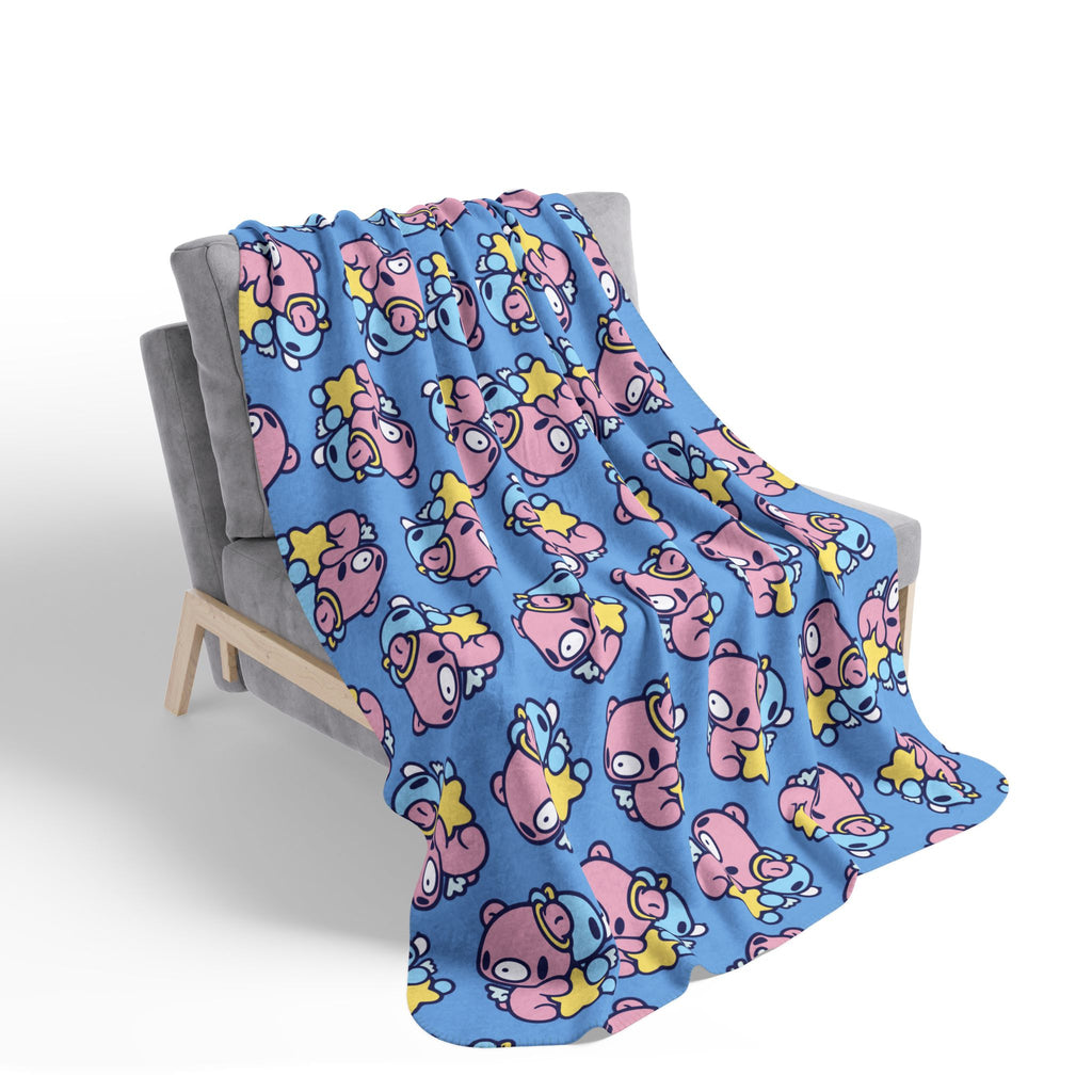 Gloomy Bear gemini Zodiac Fleece Sherpa Blanket