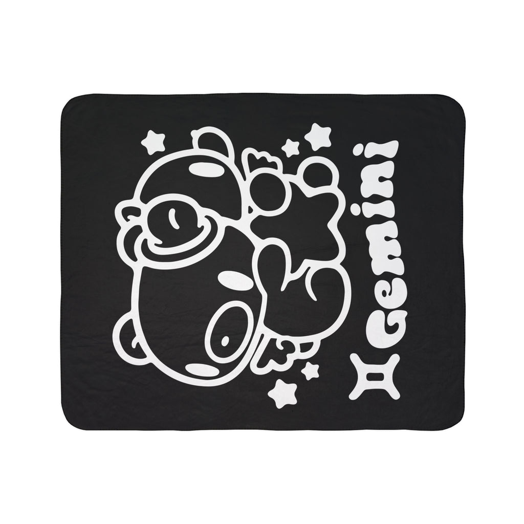 Gloomy Bear gemini Zodiac Fleece Sherpa Blanket