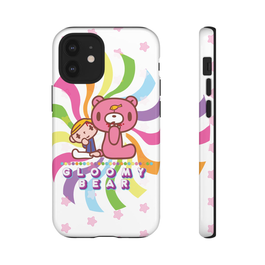 Swirly Rainbow Gloomy Bear - Tough Phone Case